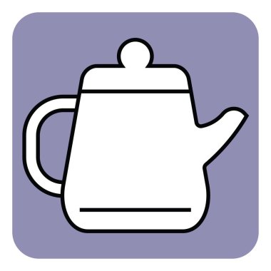 Beyaz, eski çaydanlık, illüstrasyon, vektör, beyaz arka planda..