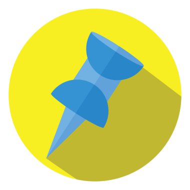 Beyaz arkaplanda mavi düğme, illüstrasyon, vektör.