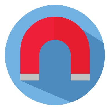 Beyaz zemin üzerinde eğitim mıknatısı, illüstrasyon, vektör.