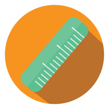 Beyaz arkaplanda yeşil eğitim cetveli, illüstrasyon, vektör.