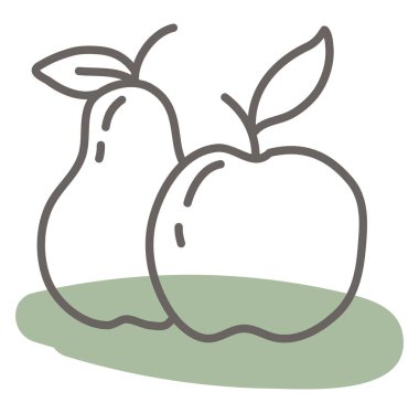 Beyaz arka planda tarım meyveleri, illüstrasyon, vektör.