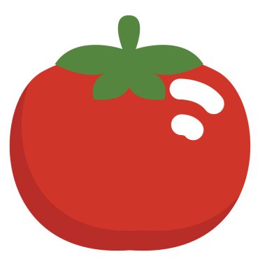 Beyaz arkaplanda kırmızı domates, illüstrasyon, vektör.