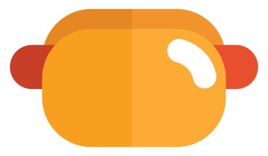 Fast food sosisli sandviç, illüstrasyon, vektör, beyaz arka planda..