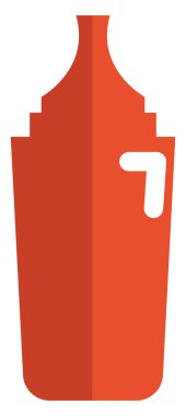 Fast food ketçap, illüstrasyon, vektör, beyaz arka planda..