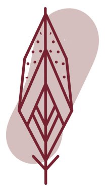 Beyaz arka planda küçük kuş tüyü, illüstrasyon, vektör.