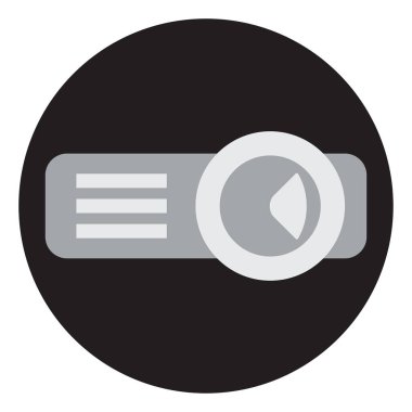 Beyaz arkaplanda film projektörü, illüstrasyon, vektör.