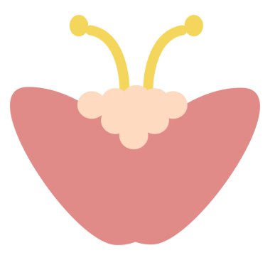 Pembe eşsiz çiçek, illüstrasyon, vektör, beyaz arkaplanda..