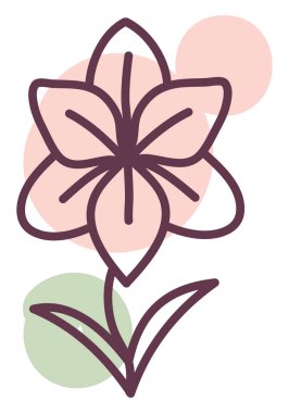 Pembe çiçek, illüstrasyon, vektör, beyaz arkaplanda.