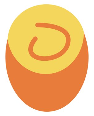 Beyaz arkaplanda turuncu gül, illüstrasyon, vektör.