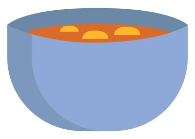 Beyaz arkaplanda kırmızı çorba, illüstrasyon, vektör..