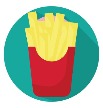 Beyaz arka planda patates kızartması, illüstrasyon, vektör..