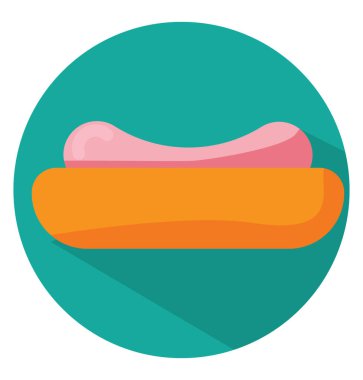 Taze sosisli sandviç, illüstrasyon, vektör, beyaz arka planda..