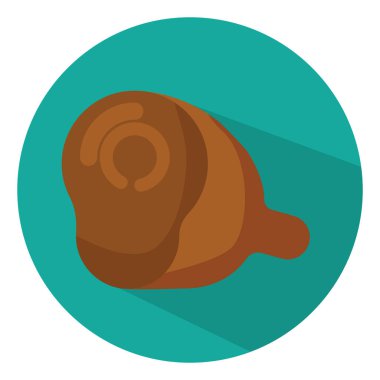 Kızarmış domuz eti, illüstrasyon, vektör, beyaz arka planda..