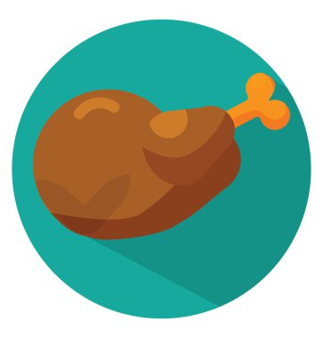 Kızarmış tavuk, illüstrasyon, vektör, beyaz arka planda..