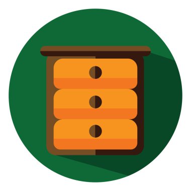 Komodin, illüstrasyon, vektör, beyaz arka planda..