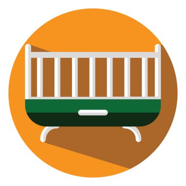 Beyaz arka planda bebek beşiği, illüstrasyon, vektör.