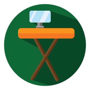 Tahta masa, illüstrasyon, vektör, beyaz arkaplan.