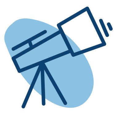 Uzay teleskobu, illüstrasyon, vektör, beyaz arkaplan üzerinde.