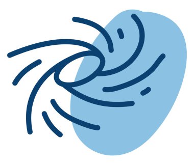 Beyaz arkaplanda kara delik, illüstrasyon, vektör.