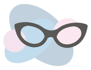 Beyaz arka planda eski moda gözlük, illüstrasyon, vektör..