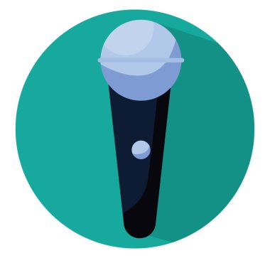 Elektrik mikrofon, illüstrasyon, vektör, beyaz arkaplan.