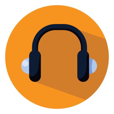 Siyah kulaklıklar, illüstrasyon, vektör, beyaz arka planda..