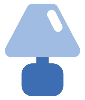 Mavi masa lambası, illüstrasyon, vektör, beyaz arka plan.