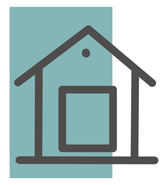 Kasaba evi, illüstrasyon, vektör, beyaz arka planda.