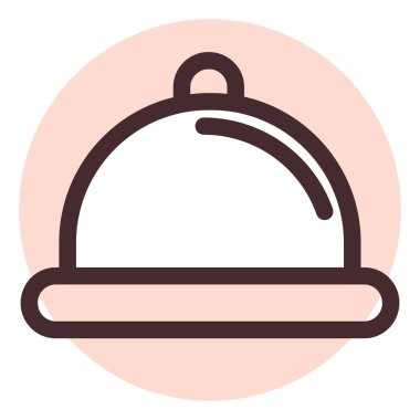 Otel yemeği, illüstrasyon, vektör, beyaz arka planda..