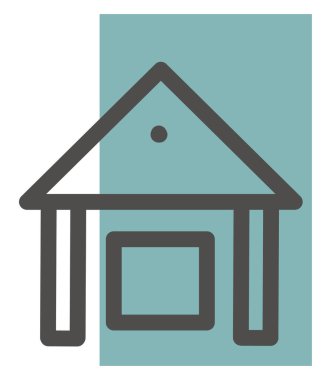 Akdeniz evi, illüstrasyon, vektör, beyaz arka planda.