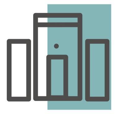 Beyaz arka planda Yunan canlandırma evi, illüstrasyon, vektör.