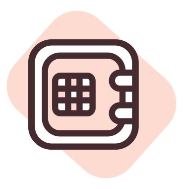 Otel kasası, illüstrasyon, vektör, beyaz arka planda..