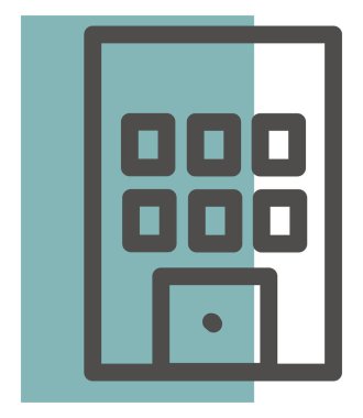 Apartman binası, illüstrasyon, vektör, beyaz arka planda..