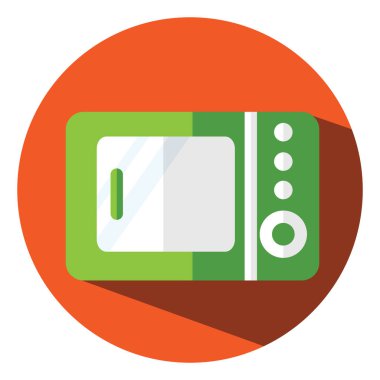 Elektronik mikrodalga, illüstrasyon, vektör, beyaz zemin üzerinde.