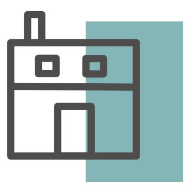 Koloni evi, illüstrasyon, vektör, beyaz arka planda.