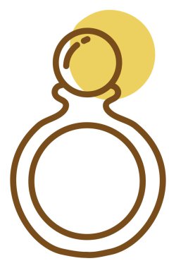 Altın yüzük, illüstrasyon, vektör, beyaz arkaplan.