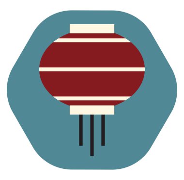 Japon abajur, illüstrasyon, vektör, beyaz arkaplan.