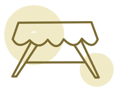 Mutfak masası, illüstrasyon, vektör, beyaz arka planda.