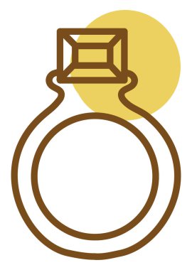 Büyük elmas yüzük, illüstrasyon, vektör, beyaz arka planda..