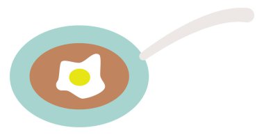 Kızartma tavası, illüstrasyon, vektör, beyaz arka planda.