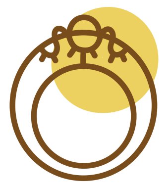 Beyaz arkaplanda özel altın yüzük, illüstrasyon, vektör..