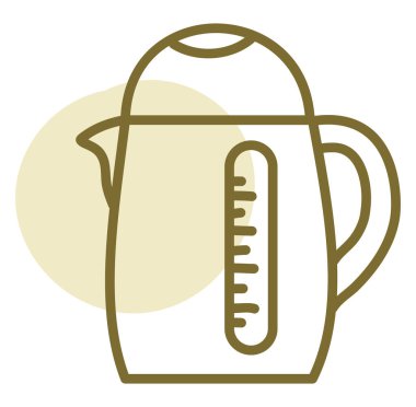 Mutfak çaydanlığı, illüstrasyon, vektör, beyaz arka planda.