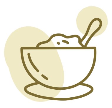 Tabakta pişirilmiş yemek, illüstrasyon, vektör, beyaz arka planda.