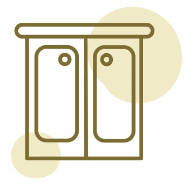 Mutfak mobilyaları, illüstrasyon, vektör, beyaz arka plan.