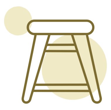 Beyaz arka planda mutfak taburesi, illüstrasyon, vektör..