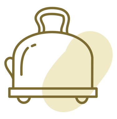 Beyaz tost makinesi, illüstrasyon, vektör, beyaz arkaplanda.