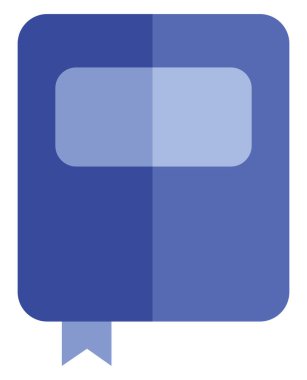 Mor kitap, illüstrasyon, vektör, beyaz arkaplan.