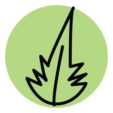 Beyaz arkaplanda küçük yeşil bir yaprak, illüstrasyon, vektör.