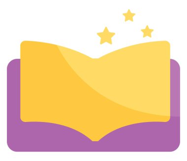 Beyaz arkaplanda sihirli kitabı, illüstrasyonu, vektörü aç.