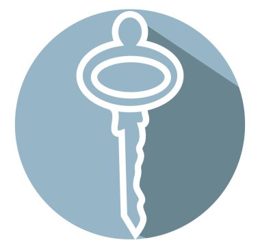 Madalyon anahtarı, illüstrasyon, vektör, beyaz arkaplan üzerinde.